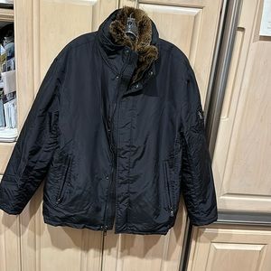 Andrew Marc jacket with rabbit fur zip out vest